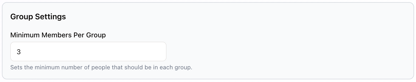 Team Mixer Group Size